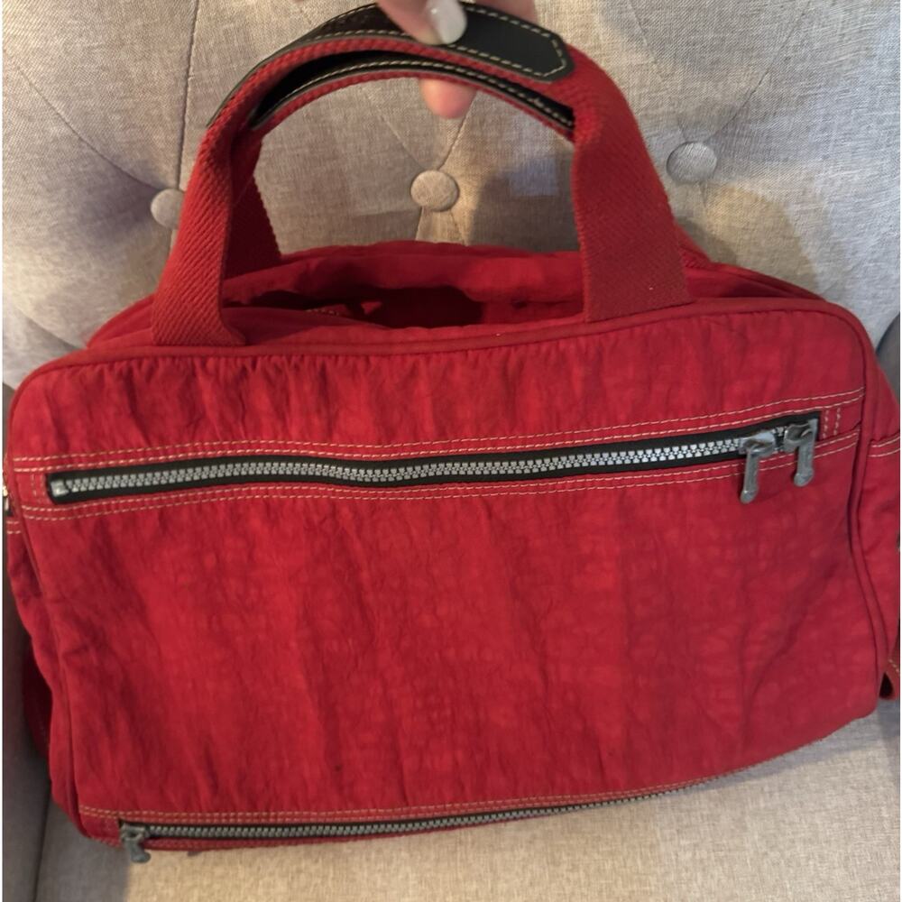 Kipling Large Duffle Red Luggage Travel Gym School 90's Vintage Y2K - Picture 5 of 14